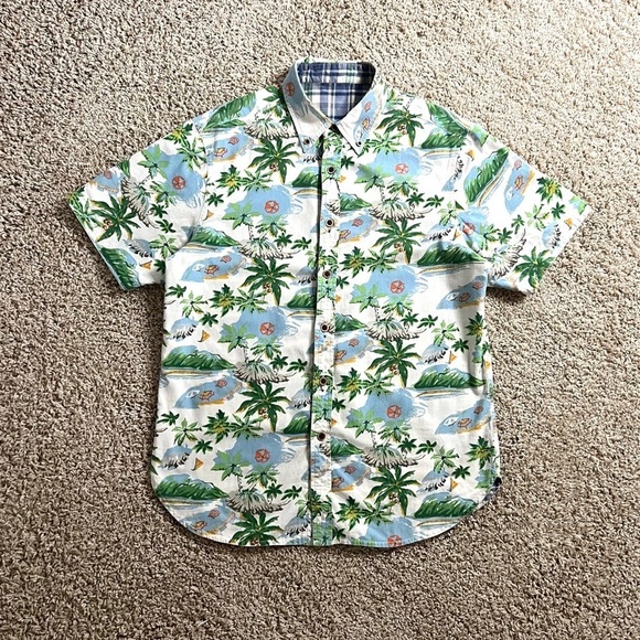 Tailor Vintage reversible Hawaiian Plaid button down shirt men’s size medium - Picture 2 of 6